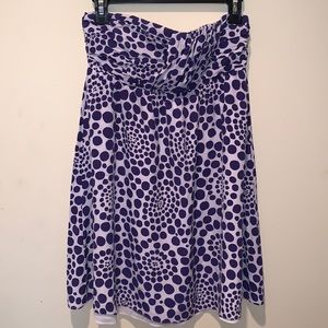 ALICE + OLIVIA Silk Strapless Purple Cream Short Dress Size S Event Dressy